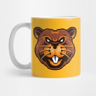 Funny Beaver Head Illustration Mug